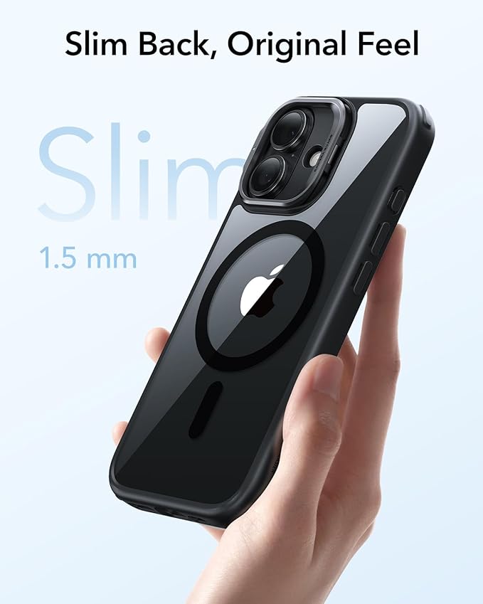 ESR for iPhone 17 Case with Stand, Camera Control Cover Compatible with MagSafe, Military-Grade Drop Protection Magnetic Phone Case for iPhone 17, Scratch-Resistant Back Cover,Clear Black