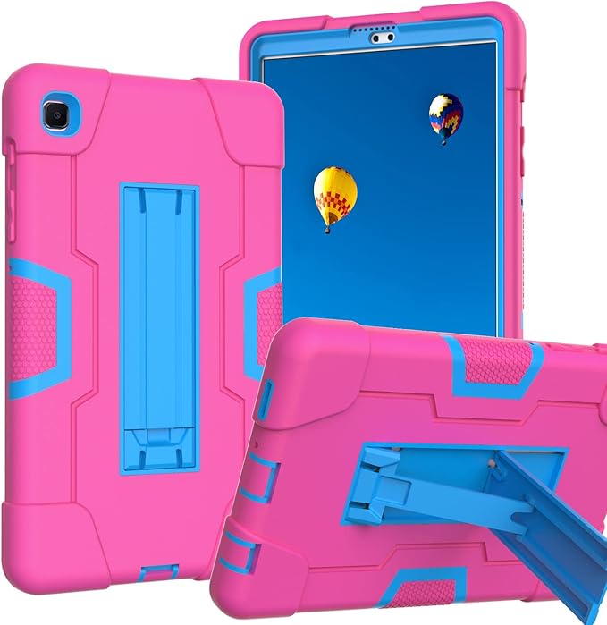 Case for Samsung Galaxy Tab A7 Lite 8.7 Inch 2021, Duty Rugged Shockproof Silicone and PC Protective Case for Galaxy Tab A7 Lite 8.7" 2021 (SM-T220/T225) (Rose red+Blue)