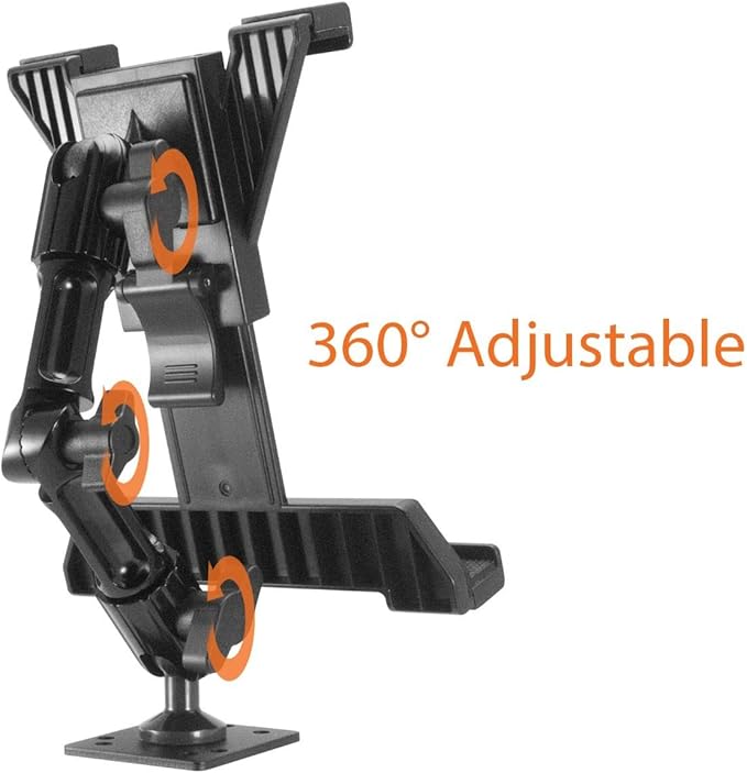 iBolt TabDock FixedPro 360 -Heavy Duty Metal 8" Multi-Angle Drill Base Mount for All 7" - 10" Tablets (iPad, Nexus, Samsung Tab) for Desks, Tables, Countertops : Great for Homes, Businesses, etc.