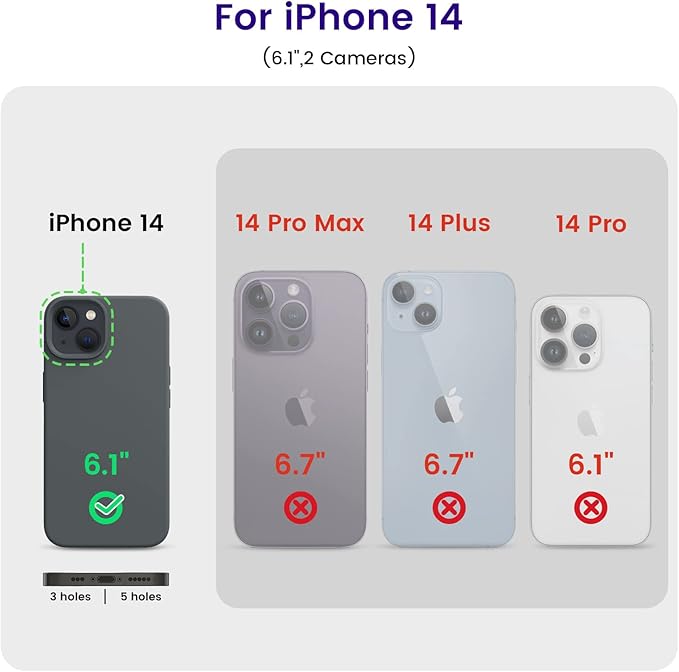 OTOFLY Designed for iPhone 14 Case, Silicone Shockproof Slim Thin Phone Case for iPhone 14 6.1 inch (Space Gray)