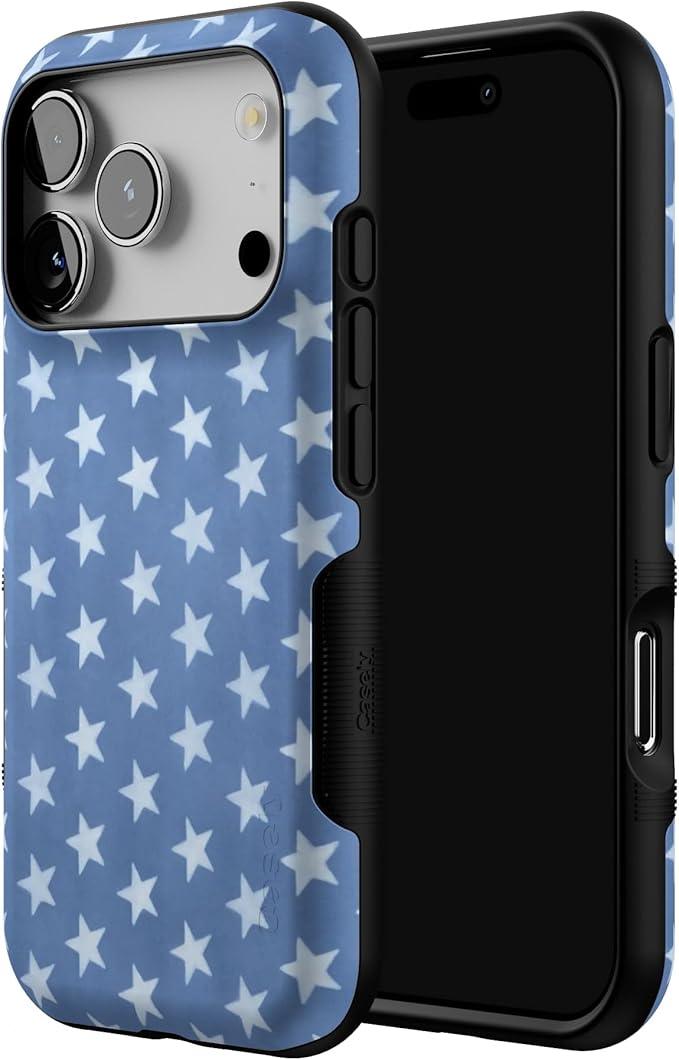 Casely iPhone 17 Pro Case | Coastal Blues | Denim Stars | Bold Protective Design | Compatible with MagSafe
