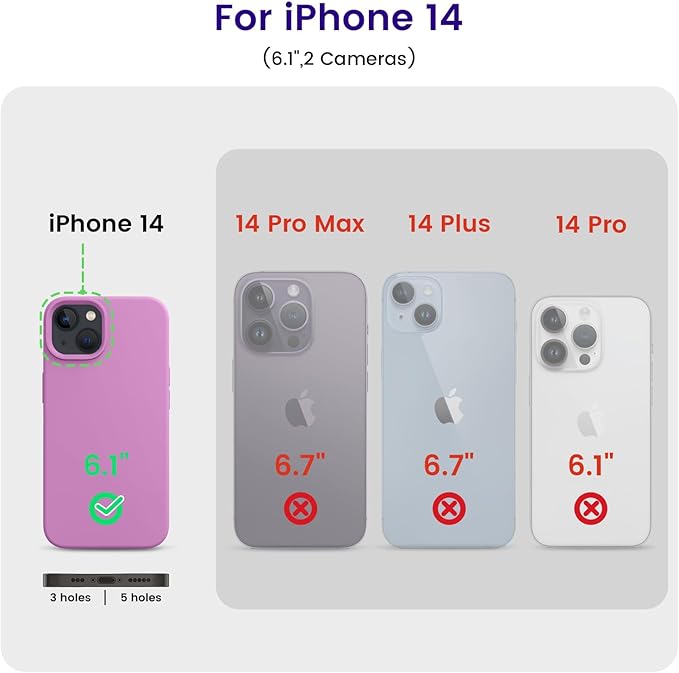 OTOFLY Designed for iPhone 14 Case, Silicone Shockproof Slim Thin Phone Case for iPhone 14 6.1 inch (Lilac Purple)