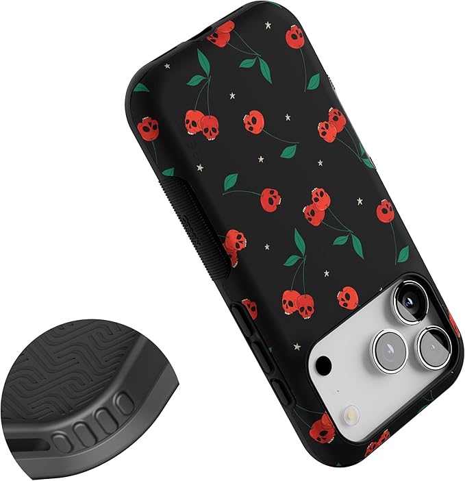Casely iPhone 17 Pro Case | Sweet Revenge | Cherry Skulls | Bold Protective Design | Compatible with MagSafe