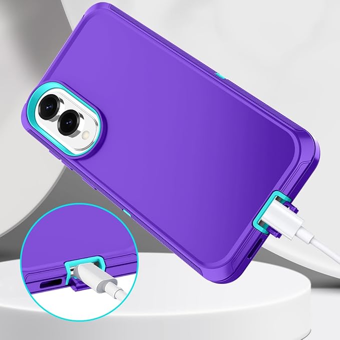 for Samsung Galaxy S25 Edge Case Heavy Duty Protective Shockproof Dropproof 3-Layer Full Body Protection [Without Screen Protector] Tough Rugged Case for Galaxy S25 Edge,Purple/Green