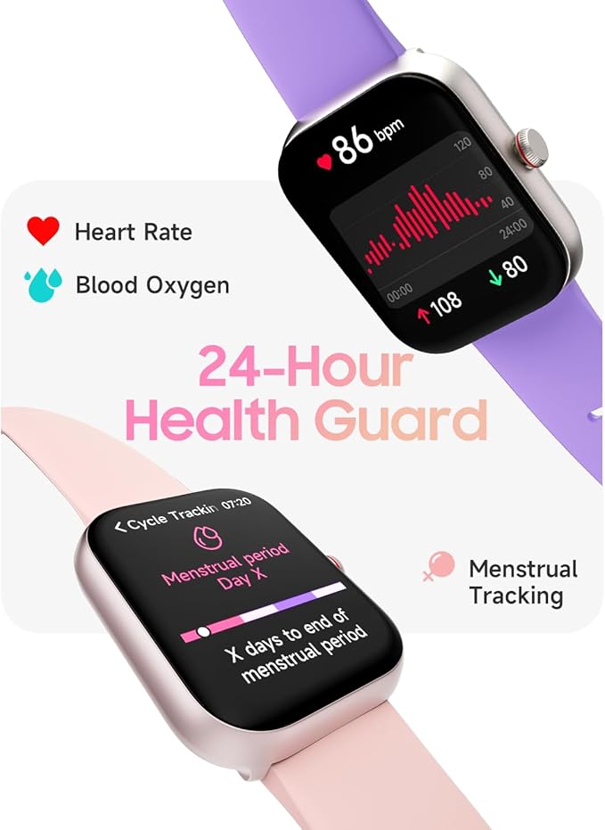 Smart Watch for Women, Alexa Built-in, Answer/Make Calls, 1.91" HD Screen Fitness Watch, IP68 Waterproof, 100 Sports, Heart Rate Monitor, Sleep Tracker, Smartwatch Compatible Android iOS, Lilac