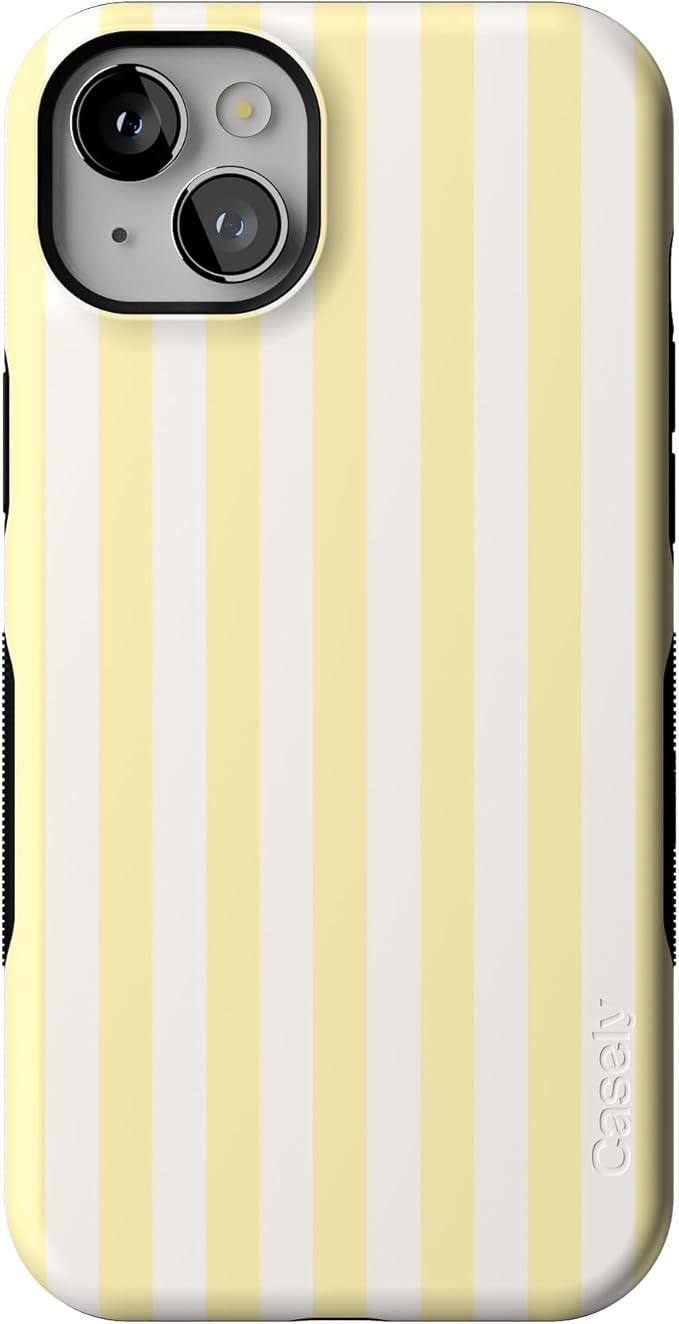 Casely iPhone 14 Case | Yellow Stripes | Sunday Best | Compatible with MagSafe | Bold Protective Design