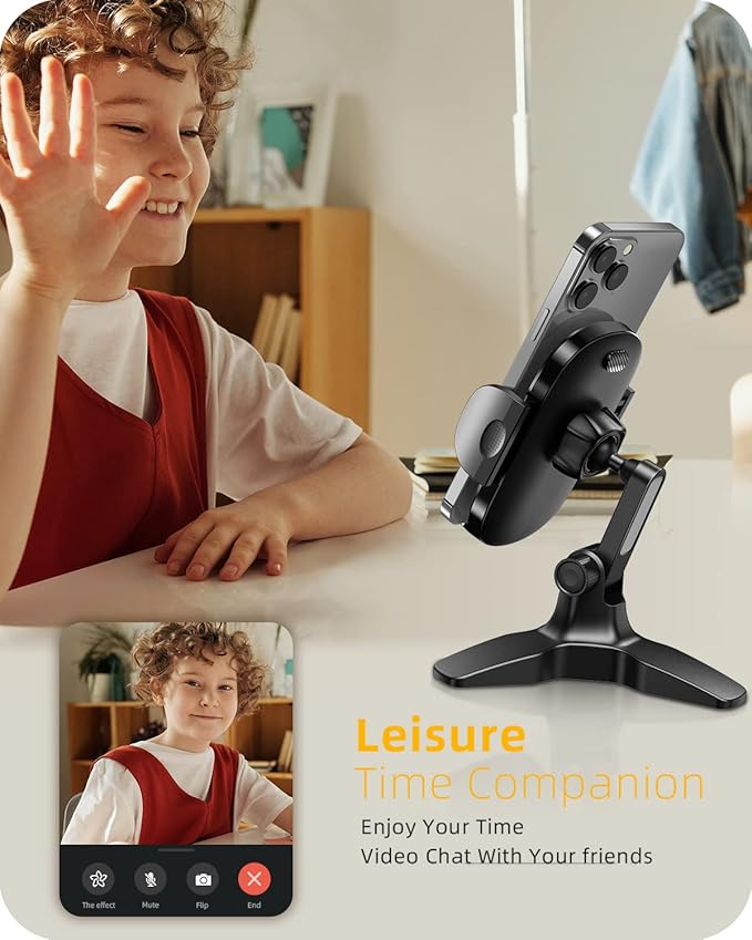 APPS2Car Cell Phone Stand for Desk Adjustable Desktop Phone Stand Thick Case Friendly Cellphone Holder Desk Heavy Duty Phone Cradle for Video Recording Office Home Compatible with 4.7-6.8” Smartphone