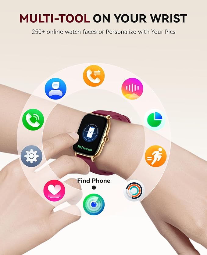 Smart Watch for Women Men- Answer/Make Call, 2025 IP68 Waterproof Fitness Step Sleep Tracker Watch with Monitor Activity Counter Smartwatch for Andriod iPhone iOS Samsung Compatible