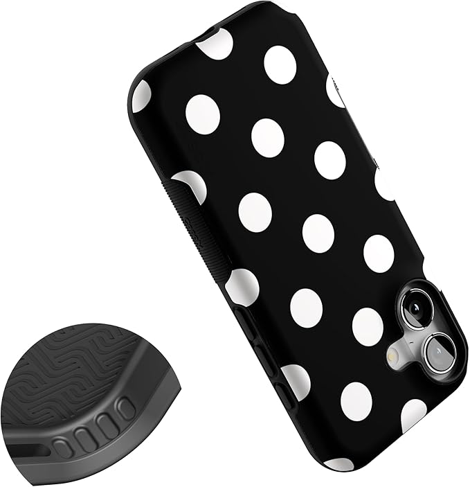 Casely iPhone 17 Case | Polka Dots | High Contrast Design | Bold Protective Design | Compatible with MagSafe