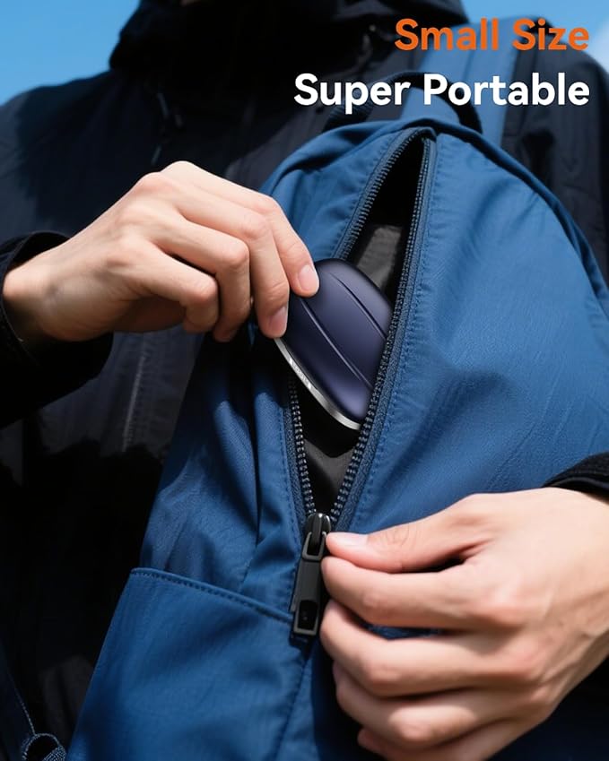 Wireless Earbuds, Sports Bluetooth Headphones, Ear Buds with ENC Noise Canceling Mic, 80Hr Playtime Earphones, Palm-Sized, LED Power Display, IPX7 Waterproof Headset for Workout Running, Royal Blue