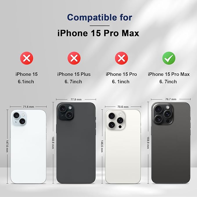 Jasonyu Flip Wallet Case for iPhone 15 Pro Max,Leather Magnetic Folio Cover with Card Holder,Kickstand - TPU Shockproof Durable Protective Phone Case,Blue