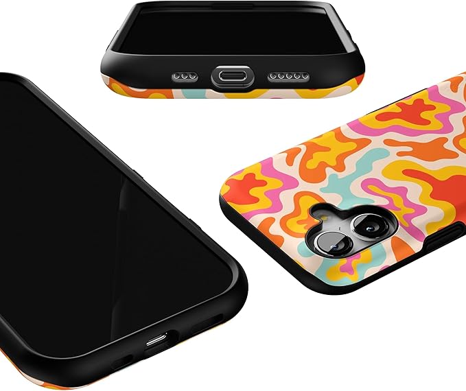 Casely iPhone 17 Case | Tropical Color Splash | Abstract Retro | Bold Protective Design | Compatible with MagSafe