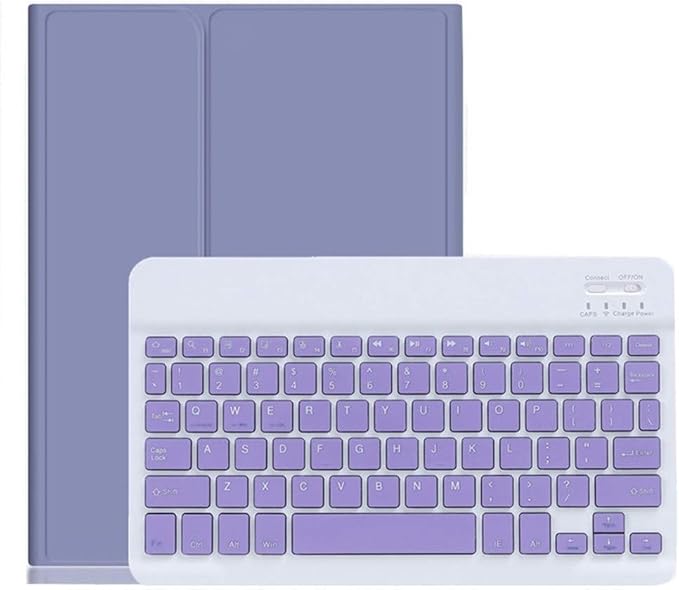 Color Keyboard for Galaxy Tab S8+ 12.4" 2022 / Tab S7 FE 12.4 inch 2021 & Tab S7+ 12.4'' 2020 Keyboard Case Cute Detachable Removable Wireless Bluetooth Keyboard Cover (Purple)