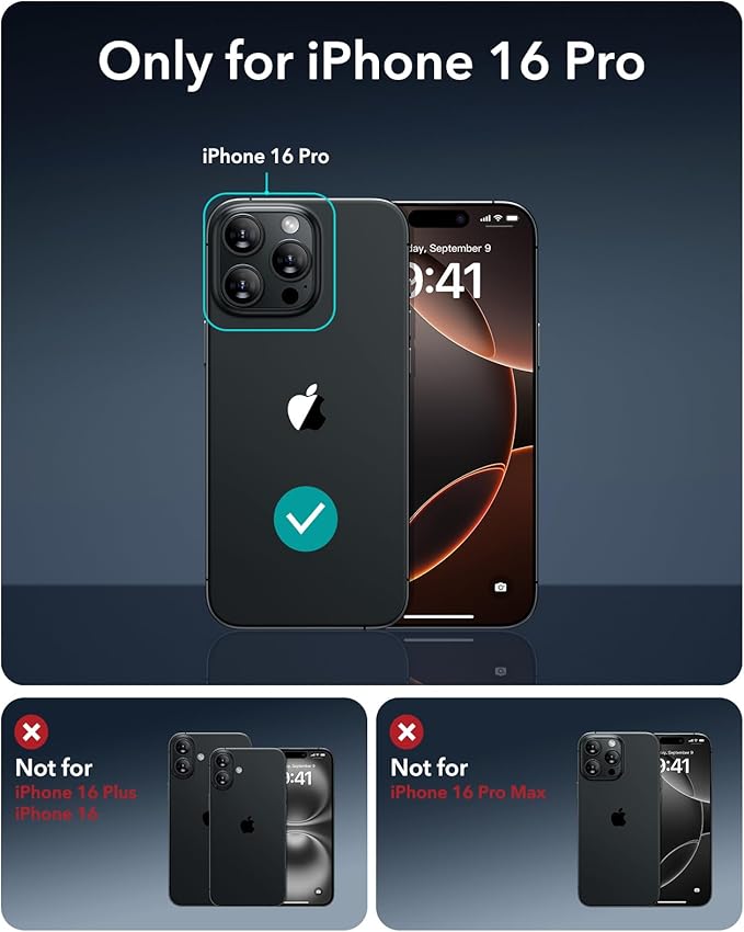 ESR for iPhone 16 Pro Case, Camera Control Button Compatible with MagSafe, Military-Grade Protective Case for iPhone 16 Pro, Built-in Stash Stand iPhone Case, Scratch-Resistant Back Cover, Clear