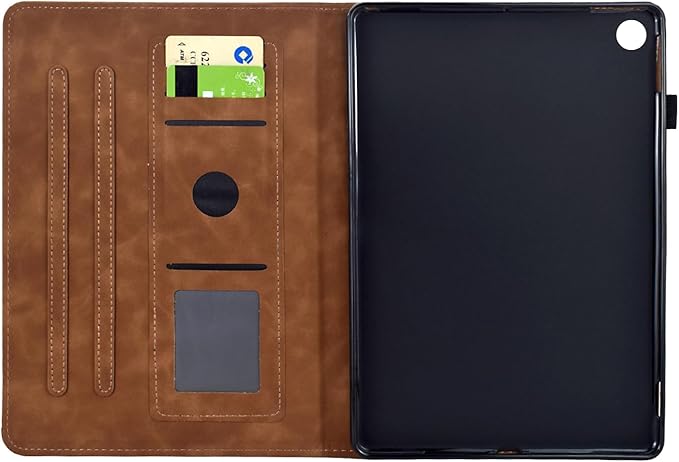 Mandala Flower Case for Galaxy Tab A9+ Plus 11 Inch 2024 2023 (SM-X210/X216/X218), for Galaxy Tab A9+ Plus Case, Cute Elegant Embossed Suede Leather Folio Stand Cover with Auto Wake/Sleep, Brown