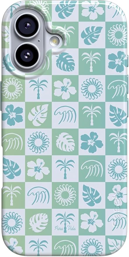 Casely iPhone 17 Case | Coastal Checkers | Pura Vida | Compatible with MagSafe | Classic Ultra Slim Design