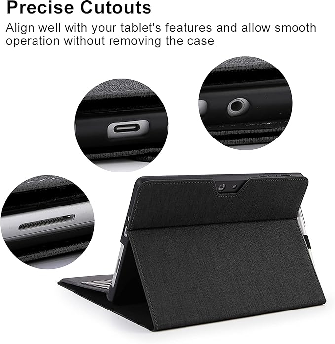 Omnpak Protective Case for Surface Go 4 2023/Go 3 2021/Go 2 2020/Go 2018 with Stylus Holder, Multiple Angle Slim Lightweight Cover, Compatible with Type Cover Keyboard（Keyboard Not Included）