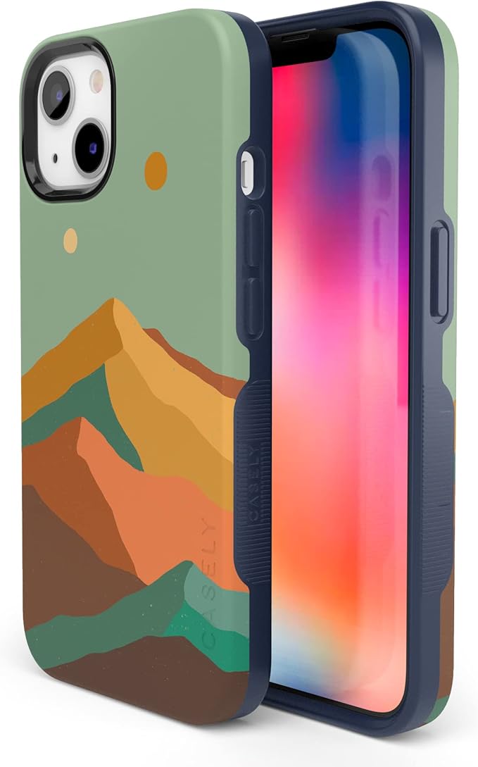 Casely iPhone 14 Case | Endless Peaks | Colorblock Mountain | Compatible with MagSafe | Bold Protective Design