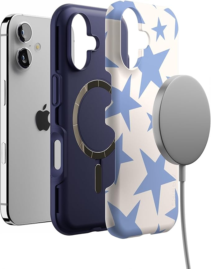 Casely iPhone 17 Case | Stars Align | Blue & White Stars | Bold Protective Design | Compatible with MagSafe