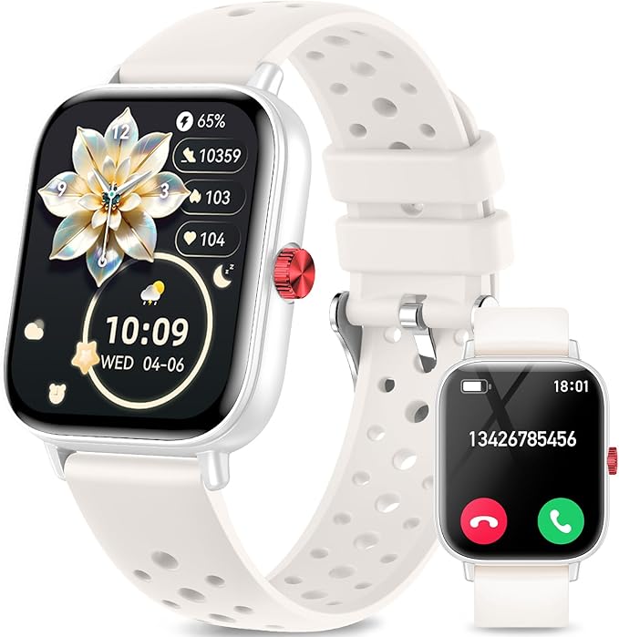 Smart Watches for Women Men with Bluetooth Calls: 1.8”LCD Screen Fitness Trackers with 24-Hour Heart Rate SpO2 Sleep Monitor 120+ Sport Mode Waterproof Smartwatch Compatible with iPhone Android Phones