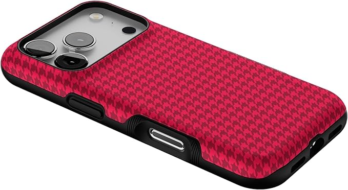 Casely iPhone 17 Pro Case | Best Dressed | Red Houndstooth | Bold Protective Design | Compatible with MagSafe