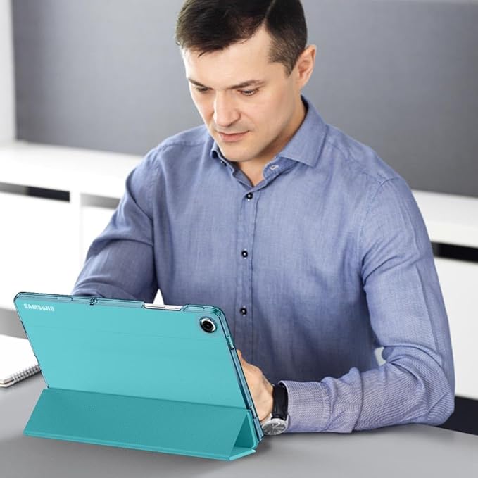 MoKo Case for Galaxy Tab A9+/A9 Plus 11 inch 2023, Slim Stand Protective Smart Cover with Hard PC Translucent Back Shell for Tab A9 Plus Tablet (SM-X210/X216/X218), Auto Wake/Sleep, Azure