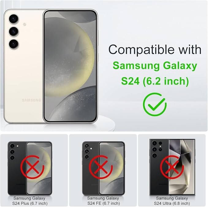 for Samsung Galaxy S24 Case, [Built-in Stand] Anti-Skid TPU Edge & Matte Translucent S24 Cover, Compatible with Magsafe, Slim Shockproof Magnetic Phone Case for S24 5G (Grey/White)