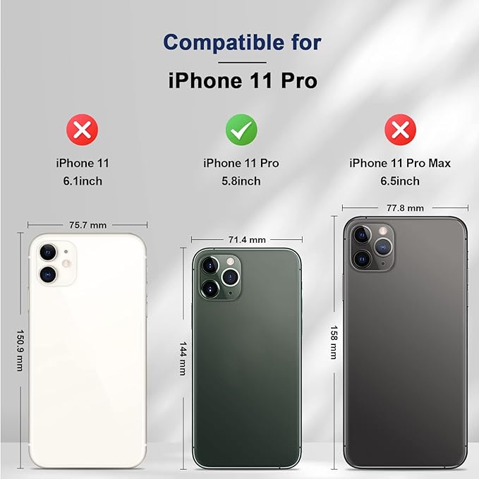 Jasonyu Flip Wallet Case for iPhone 11 Pro,Leather Magnetic Folio Cover with Card Holder,Kickstand - TPU Shockproof Durable Protective Phone Case,Blue