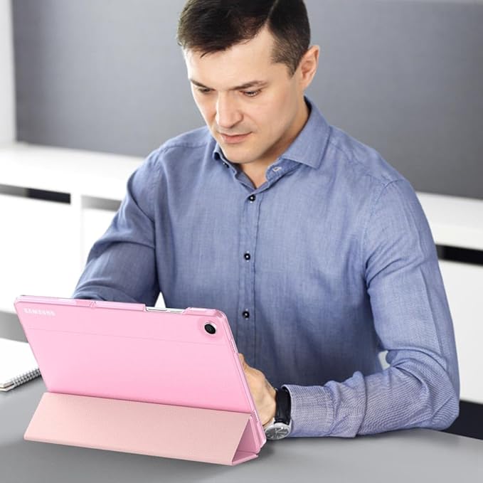 MoKo Case for Galaxy Tab A9 Plus 11 inch 2023, Slim Stand Protective Smart Cover with Hard PC Translucent Back Shell for Tab A9 Plus Tablet (SM-X210/X216/X218), Auto Wake/Sleep, Flowers Pink