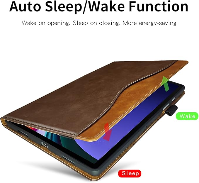 Case for Samsung Galaxy Tab S9 FE 5G 10.9 Inch/S9 11 Inch Case 2023/Tab S8 2022/Tab S7 2020 11 inch, Business PU Leather Cover with Card Slot Pen Holder Multi-Angle Stand- Brown