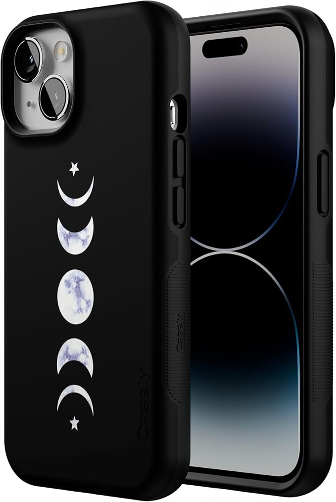 Casely iPhone 14 Case | It's Just a Phase | Marble Moon | Compatible with MagSafe | Bold Protective Design