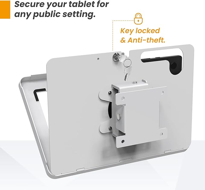 Tablet Wall Mount Compatible with Samsung Galaxy 10.5" Tab A8 Anti-Theft Lock Adjustable BSW101WG