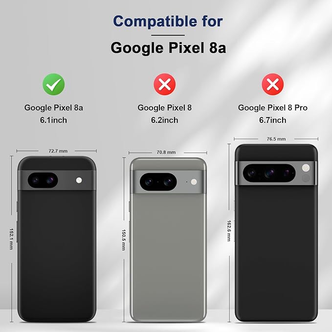 Jasonyu Flip Wallet Case for Google Pixel 8A,Leather Magnetic Folio Cover with Card Holder,Kickstand - TPU Shockproof Durable Protective Phone Case,Blue