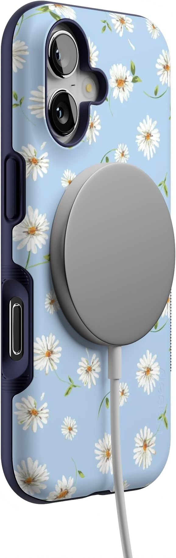 Casely iPhone 17 Case | Daisy Daydream | Baby Blue Floral | Bold Protective Design | Compatible with MagSafe