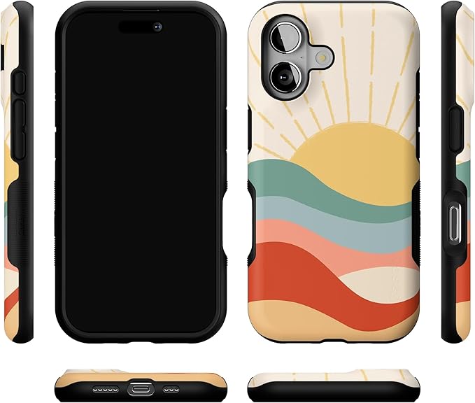 Casely iPhone 17 Case | Here Comes The Sun | Colorblock Sunset | Bold Protective Design | Compatible with MagSafe