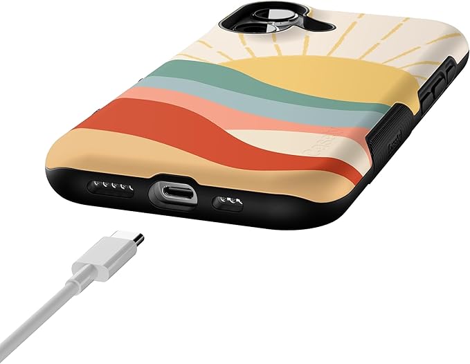 Casely iPhone 17 Case | Here Comes The Sun | Colorblock Sunset | Bold Protective Design | Compatible with MagSafe
