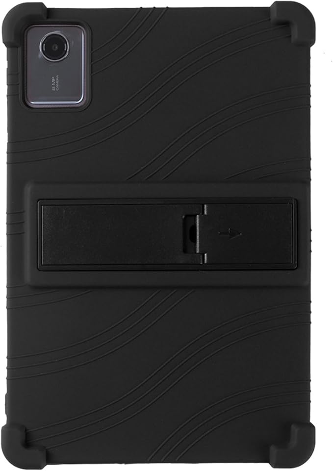 Case for Lenovo Tab M11 (2023) TB-330FU, Kids Friendly Soft Silicone Adjustable Stand Cover for Lenovo Xiaoxin Pad 2024 11inch TB-331FC Tablet Case (Black)