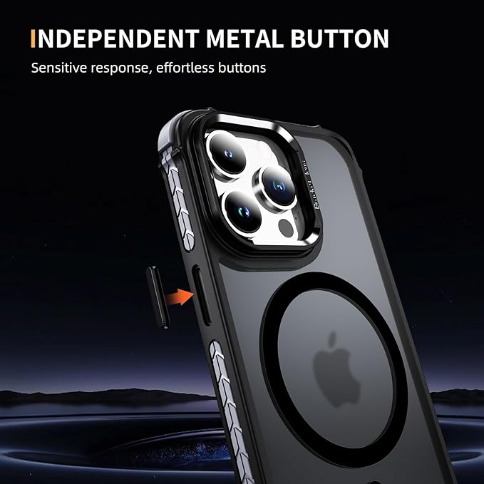 Designed for iPhone 15 Pro Case Magnetic,Supports Wireless Charging [Compatible with MagSafe Accessories], Magnetic Phone Case for iPhone 15 Pro, Black