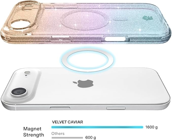 VELVET CAVIAR Case for iPhone 17 Air | Compatible with MagSafe | 10ft Drop Tested | Protective Designer Cases | Ombre Stardust Glitter