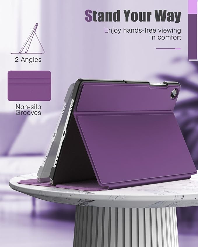 MoKo Case for Samsung Galaxy Tab A9 Plus 11-Inch 2023, Multi-Angle Viewing Slim Hard Back Shell Protective Cover Case with Auto Wake/Sleep for Galaxy Tab A9+ Tablet SM-X210/SM-X216/SM-X218, Purple