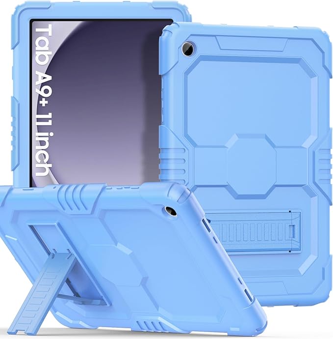 OKP Case for New Samsung Galaxy Tab A9+/ A9 Plus 11 Inch 2023 (SM-X210/X216/X218), Heavy Duty Shockproof Rugged 11" Galaxy A9+ Tablet Protective Cover with Kickstand for Kids Boys Girls, Sky Blue