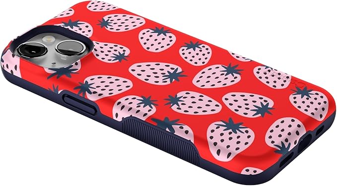 Casely iPhone 14 Case | I'd Pick You | Red Strawberry | Compatible with MagSafe | Bold Protective Design