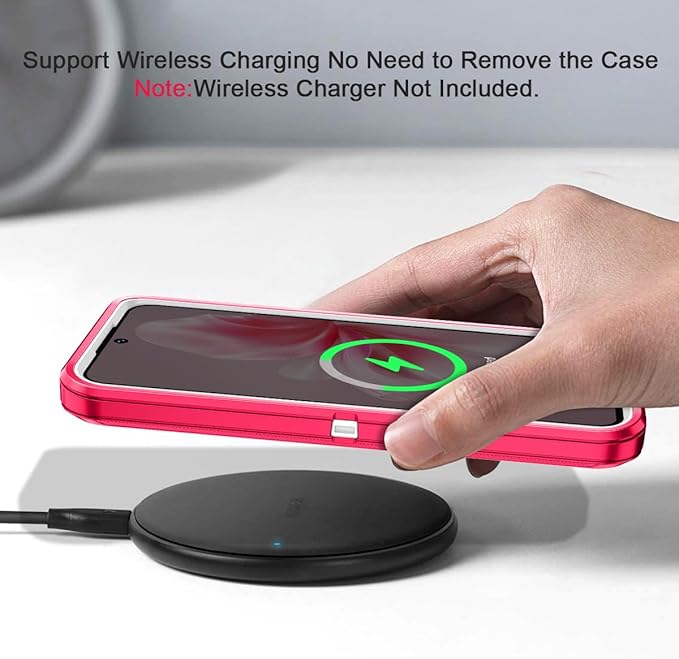 for Samsung Galaxy S24 FE 5G Case Heavy Duty Protective Shockproof Dropproof 3-Layer Full Body Protection [Without Screen Protector] Tough Rugged Case for Galaxy S24 FE,Pink/White