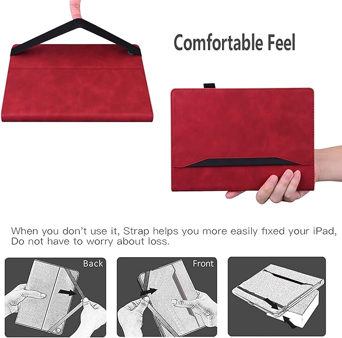 Lenovo Tab M8 Gen 3 2022 / Smart Tab M8 Gen 3 2022 / Lenovo Tab M8 / Tab M8 HD LTE/Smart Tab M8 / Tab M8 FHD Case 8.0 Inch Folio Stand Shell Cover Leather Card Holder Lenovo M8,Red