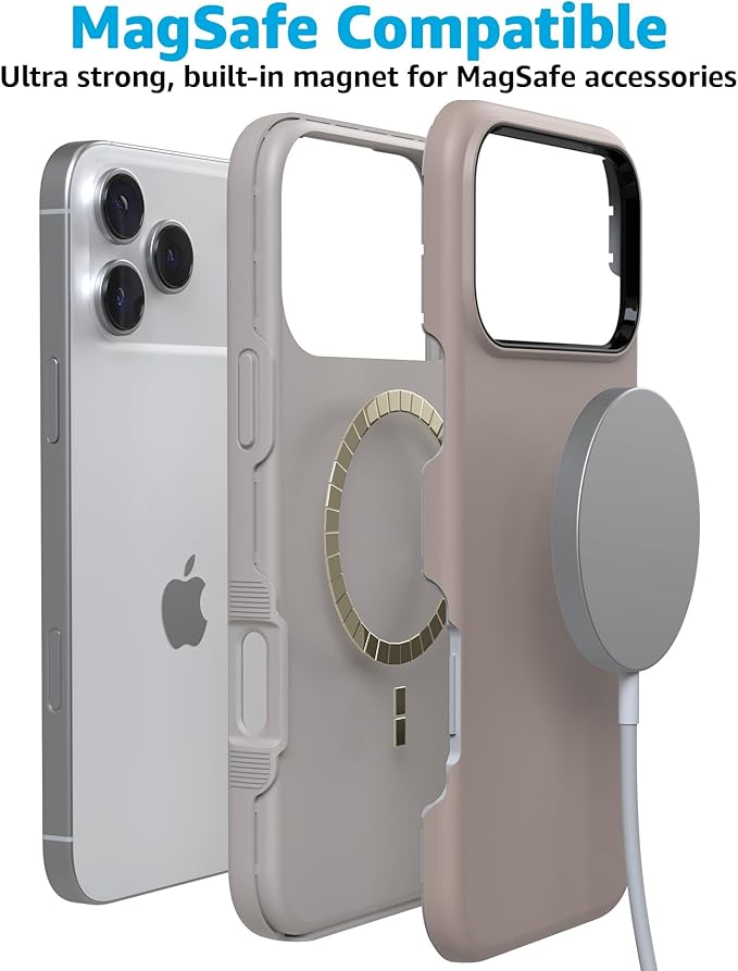 Casely iPhone 17 Pro Case | Taupe on Nude | Compatible with MagSafe | Bold Protective Design