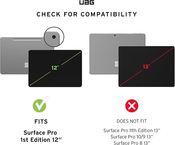 URBAN ARMOR GEAR UAG Designed for Microsoft Surface Pro 1st Edition 12" Case - Rugged Protective Cover with Multi-Angle Kickstand Pen Holder Hand Strap & Shoulder Strap, Plasma Healthcare White/Grey