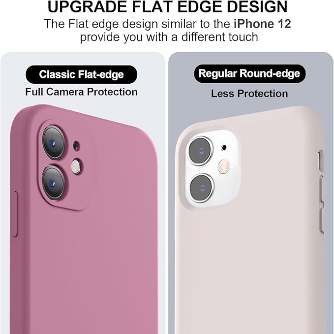 Vooii Compatible with iPhone 11 Case, Upgraded Liquid Silicone with [Flat Edges] [Camera Protection] [Soft Anti-Scratch Microfiber Lining] Phone Case for iPhone 11 6.1 inch - Lavender Purple