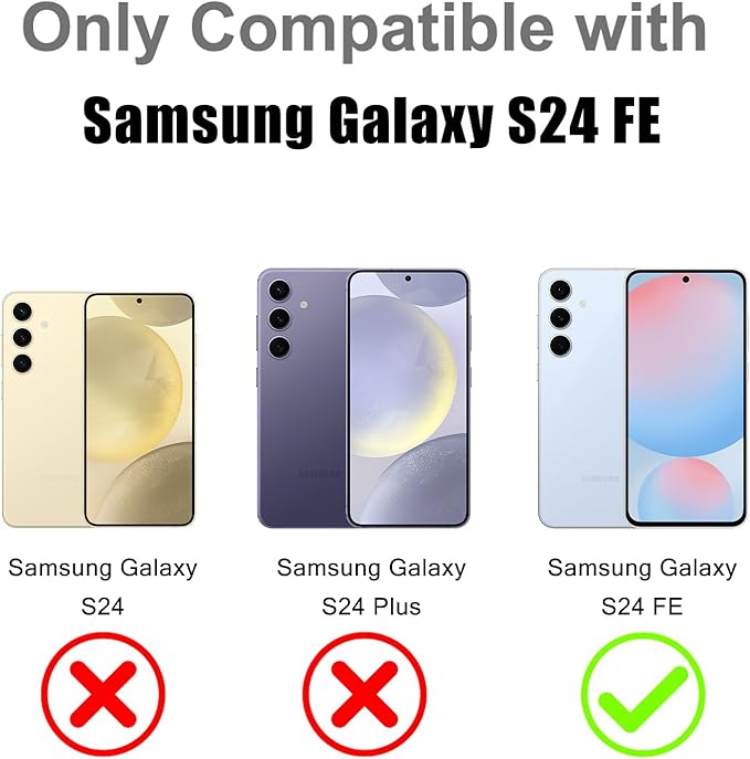 MOWIME Magnetic Case for Samsung Galaxy S24 FE [Compatible with Magsafe] [Cute Fashion Fluorescent Design] [1 Screen Protector] Slim Translucent Matte Case for Galaxy S24 FE 6.7", Desert