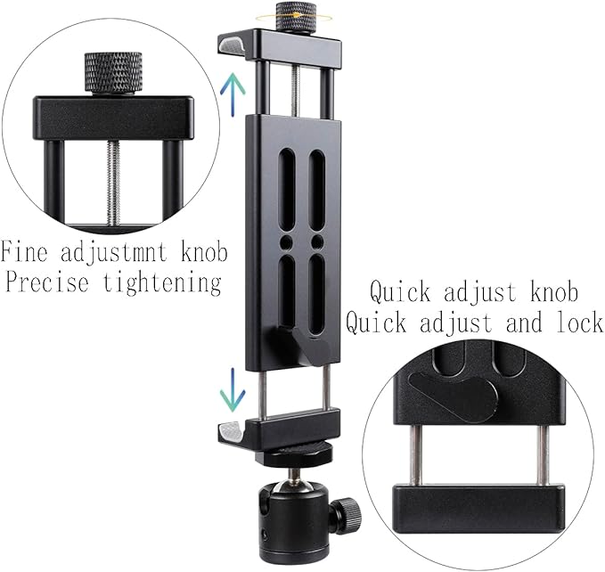 Aluminum Tripod Mount Adapter - Rotatable Tablet Holder for iPad/Mini, Pro, Samsung Tab & Other 4.7'-15' Tablets