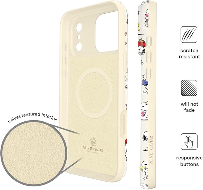 VELVET CAVIAR Case for iPhone 17 Pro Max | Compatible with MagSafe | 10ft Drop Tested | Protective Designer Cases | Snoopy Moods